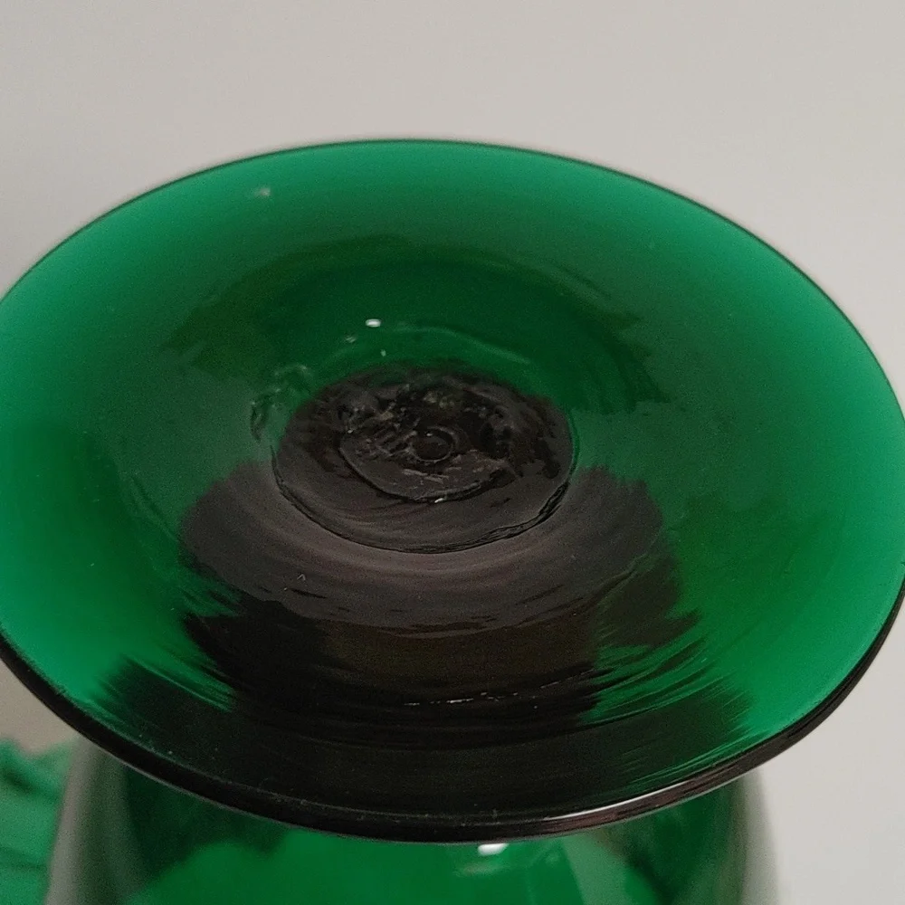 Blenko Emerald Green Art Glass Vase MCM